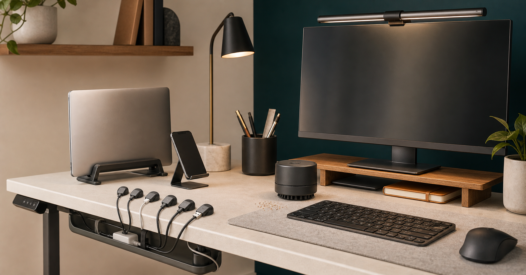 Desk setup for software buying decisions